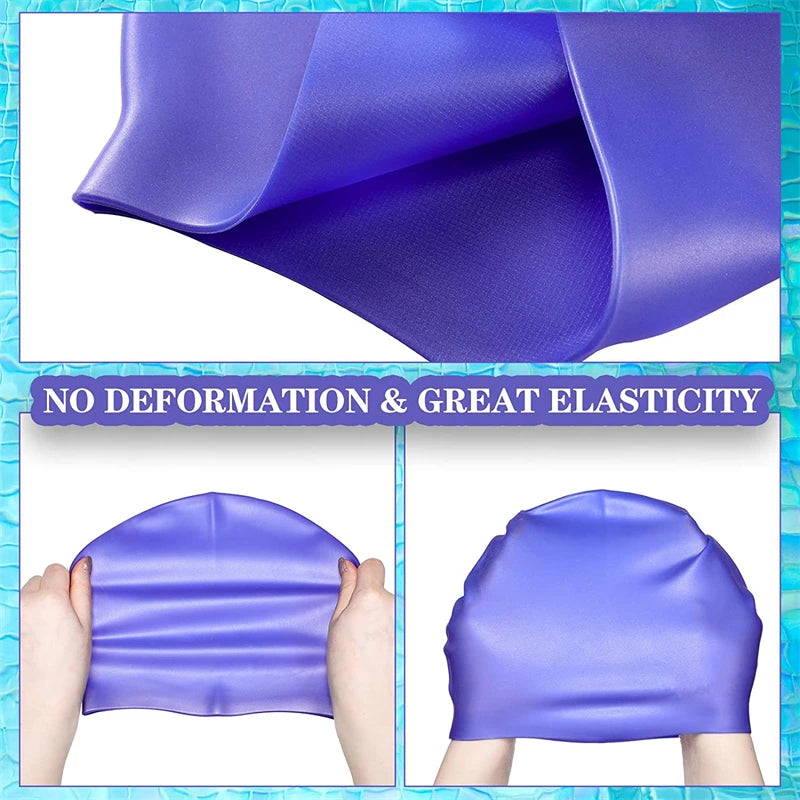 Unisex Waterproof Silicone Swimming Cap, image 10 of 32