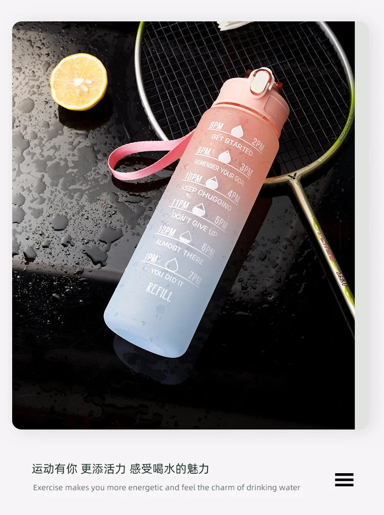 Motivational Sport Water Bottle, Leakproof Drinking Bottles, Outdoor
