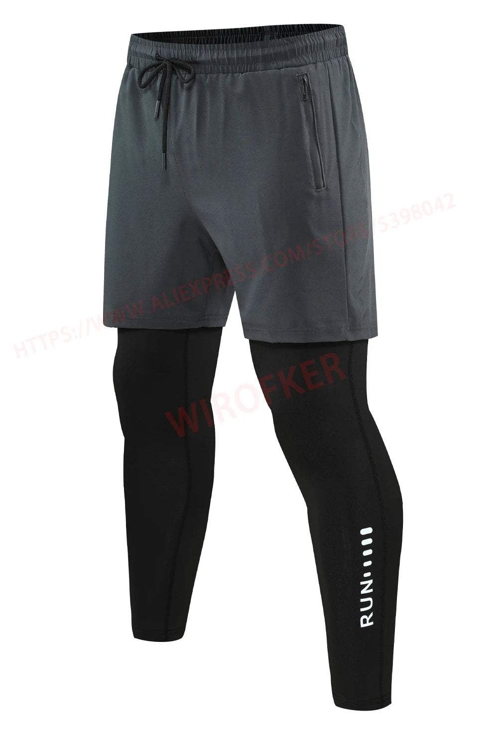 Men Run Trouser 2 1 Double Layer Pant