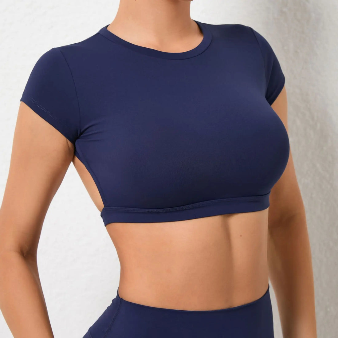 Women's Breathable Short-Sleeve Gym Crop Top