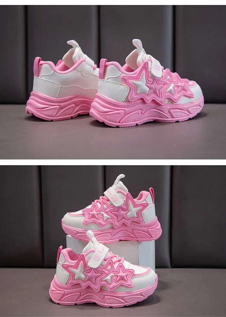 Girls' Chunky Platform Trainers, PU Leather, image 8 of 17