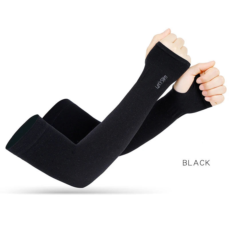 Anti-UV Arm Covers Men Women Cycling Fingerless Gloves